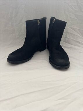 Tory Burch Black Leather Ankle Zip Booties 7.5